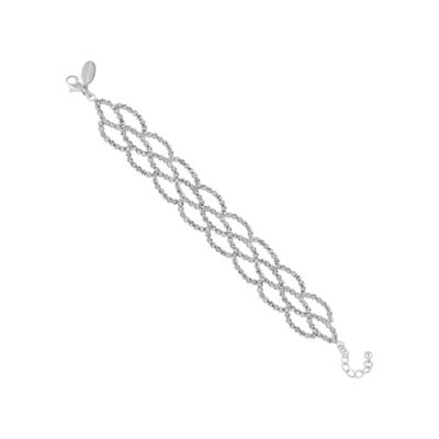 Silver diamante weave bracelet